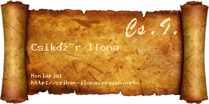 Csikár Ilona névjegykártya