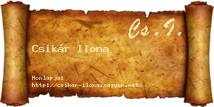 Csikár Ilona névjegykártya